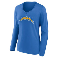 Los Angeles Chargers Women's Team Authentic Personalized Name & Number Long Sleeve V-Neck T-Shirt - Powder Blue for sale