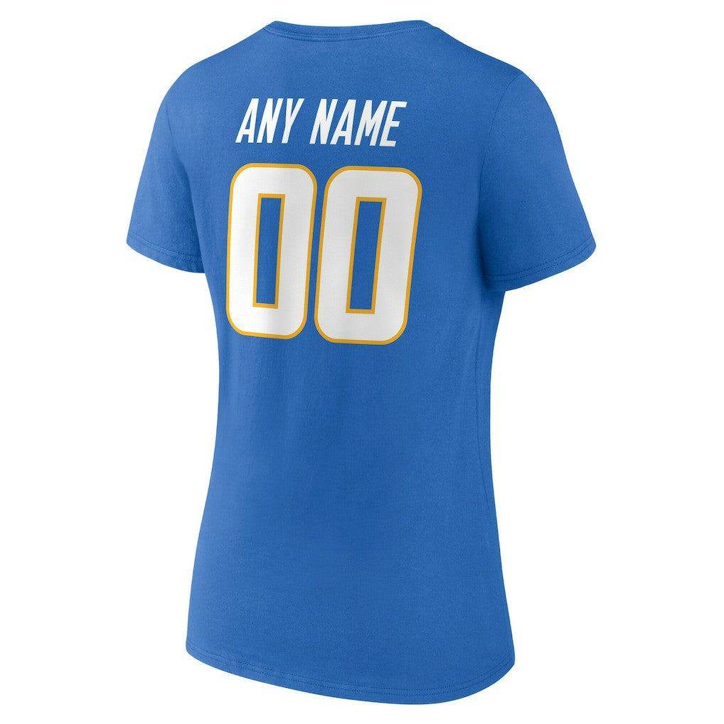 Los Angeles Chargers Women's Team Authentic Personalized Name & Number V-Neck T-Shirt - Powder Blue for sale