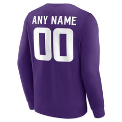 Minnesota Vikings Team Authentic Personalized Name & Number Sweatshirt - Purple discount