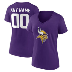 Minnesota Vikings Women's Team Authentic Personalized Name & Number V-Neck T-Shirt - Purple online