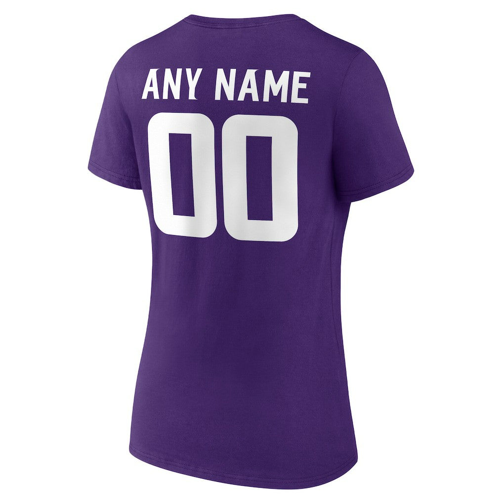 Minnesota Vikings Women's Team Authentic Personalized Name & Number V-Neck T-Shirt - Purple online