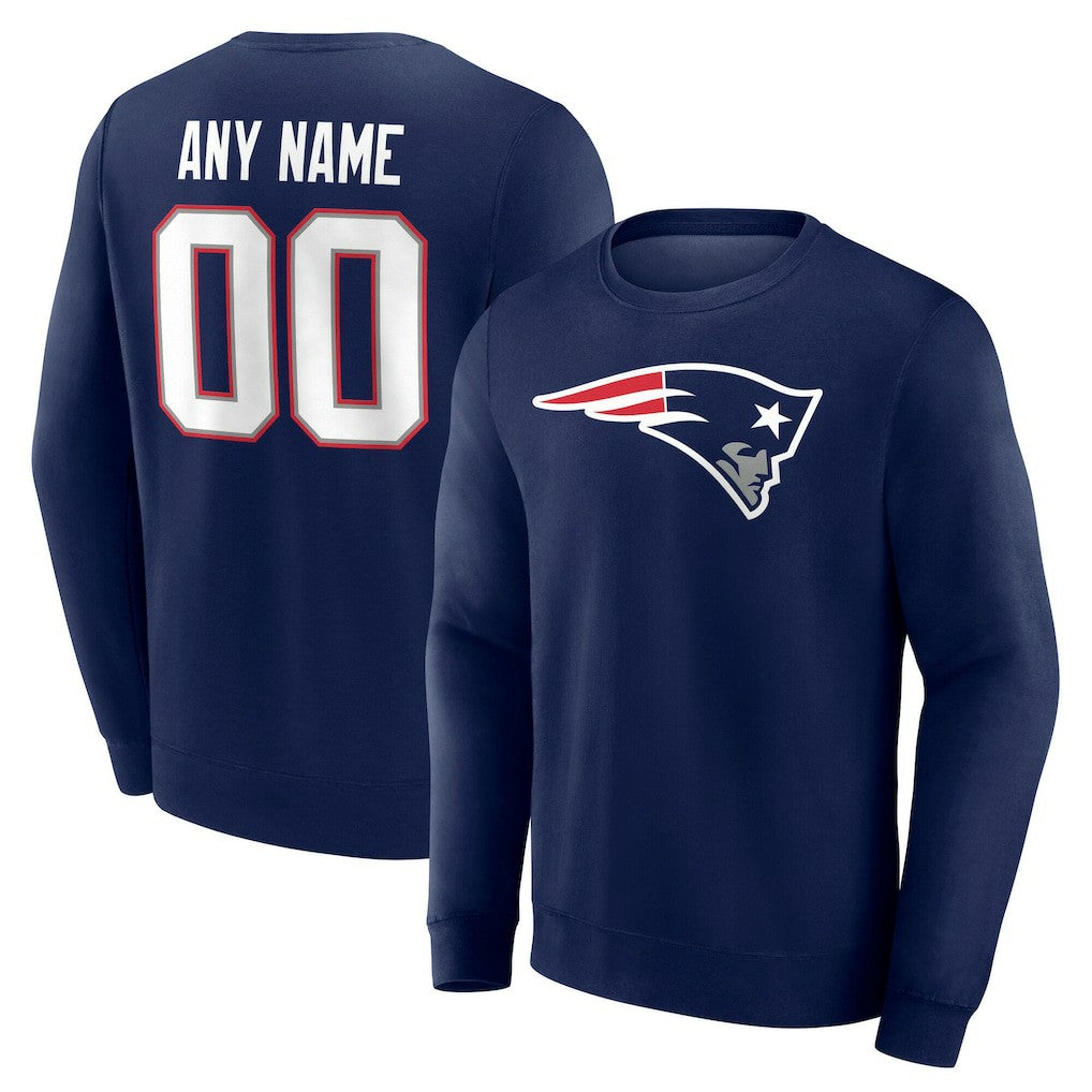 New England Patriots Team Authentic Personalized Name & Number Sweatshirt - Navy discount
