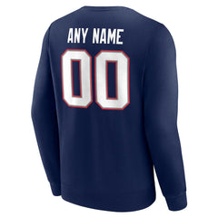 New England Patriots Team Authentic Personalized Name & Number Sweatshirt - Navy discount