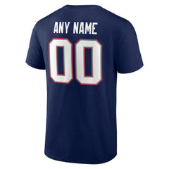 New England Patriots Team Authentic Personalized Name & Number T-Shirt - Navy on sale