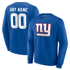 New York Giants Team Authentic Personalized Name & Number Sweatshirt - Royal discount