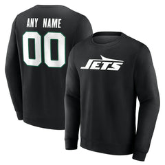 New York Jets Team Authentic Personalized Name & Number Sweatshirt - Black sale