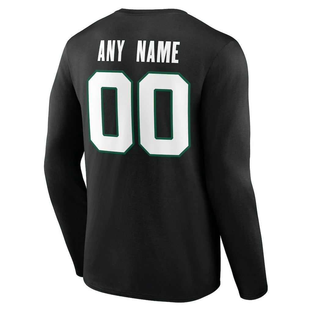 New York Jets Team Authentic Personalized Name & Number Long Sleeve T-Shirt - Black cheap