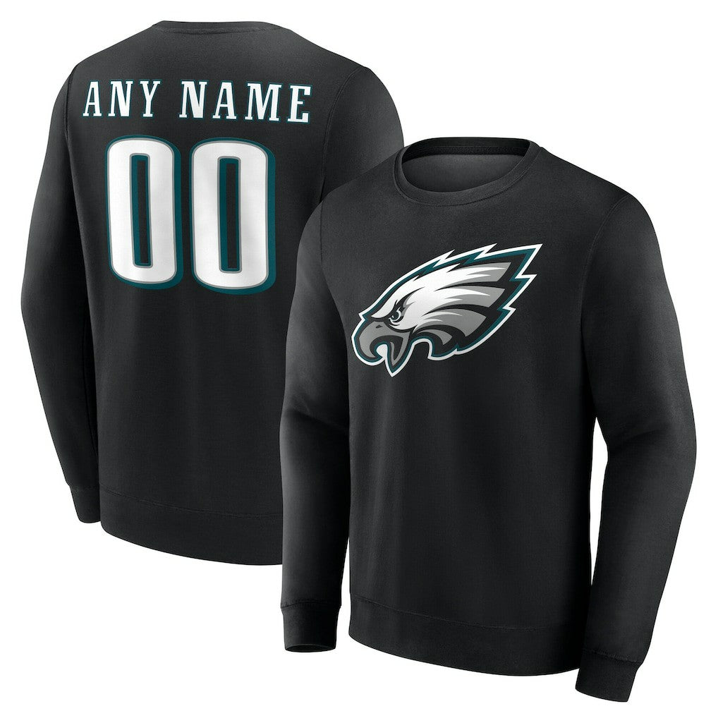 Philadelphia Eagles Team Authentic Personalized Name & Number Sweatshirt - Black sale