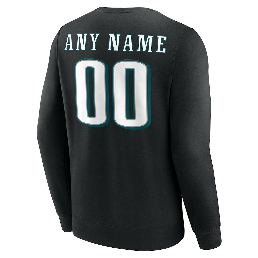 Philadelphia Eagles Team Authentic Personalized Name & Number Sweatshirt - Black sale