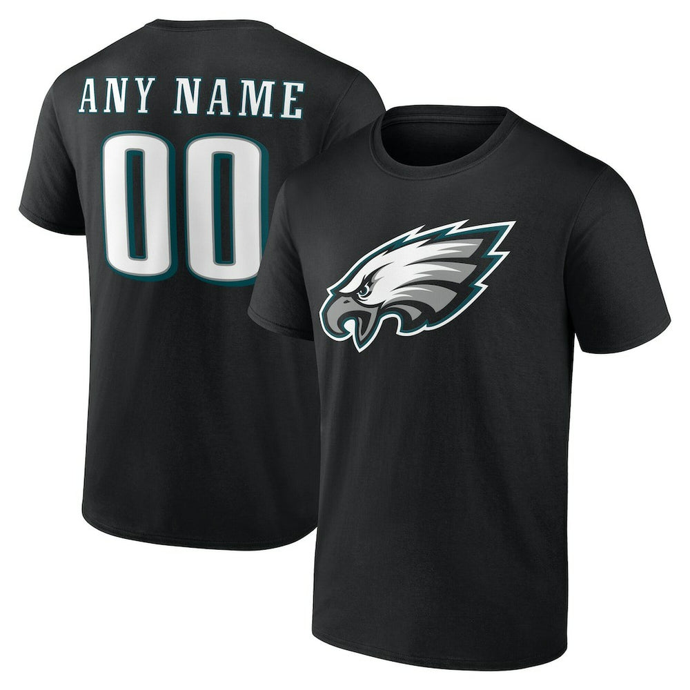 Philadelphia Eagles Team Authentic Personalized Name & Number T-Shirt - Black for sale