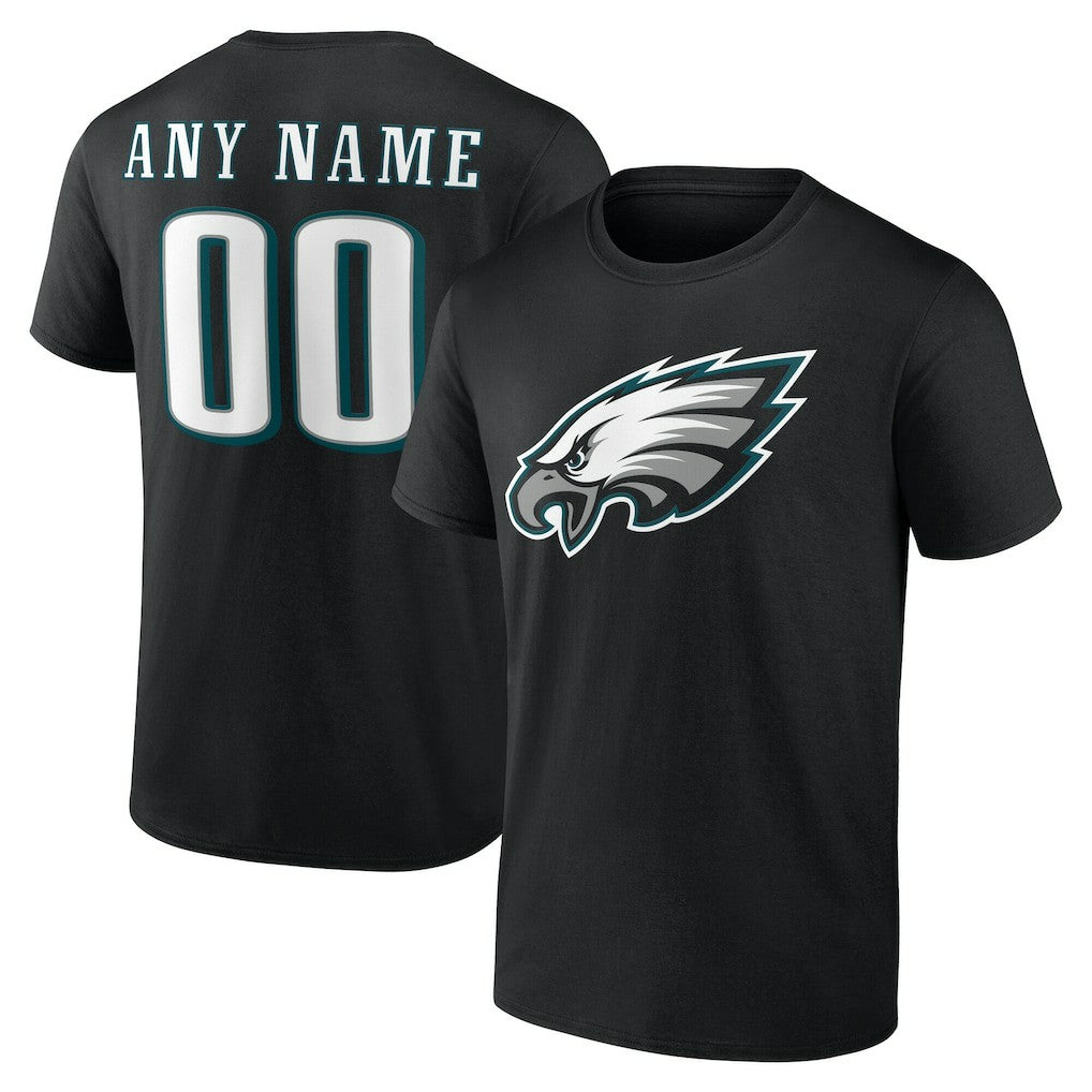 Philadelphia Eagles Team Authentic Personalized Name & Number T-Shirt - Black for sale