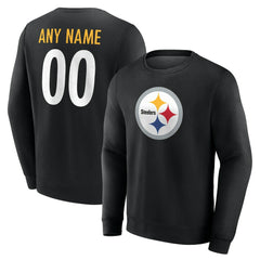 Pittsburgh Steelers Team Authentic Personalized Name & Number Sweatshirt - Black for sale
