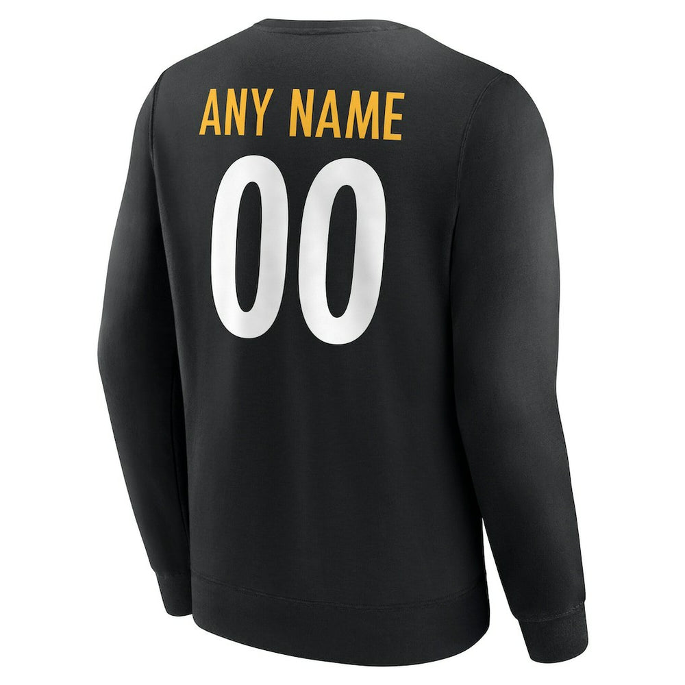 Pittsburgh Steelers Team Authentic Personalized Name & Number Sweatshirt - Black for sale