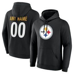 Pittsburgh Steelers Team Authentic Personalized Name & Number Hoodie - Black outlet