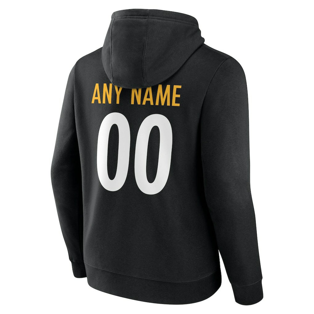 Pittsburgh Steelers Team Authentic Personalized Name & Number Hoodie - Black outlet