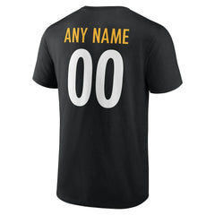 Pittsburgh Steelers Team Authentic Personalized Name & Number T-Shirt - Black discount