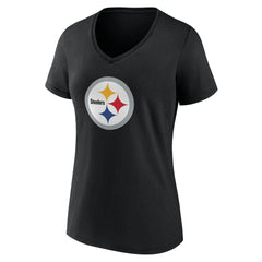 Pittsburgh Steelers Women's Team Authentic Personalized Name & Number V-Neck T-Shirt - Black on sale