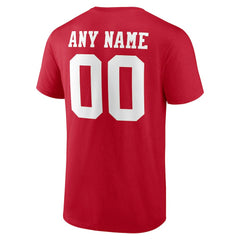 San Francisco 49ers Team Authentic Personalized Name & Number T-Shirt - Scarlet on sale