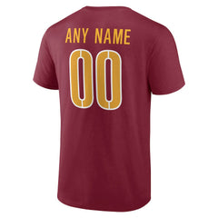Washington Commanders Team Authentic Personalized Name & Number T-Shirt - Burgundy on sale