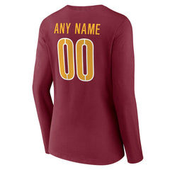 Washington Commanders Women's Team Authentic Personalized Name & Number Long Sleeve V-Neck T-Shirt - Burgundy outlet