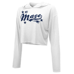 Drake Maye New England Patriots Majestic Threads Women's Glitter Wordmark Hoodie - White outlet