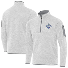 Los Angeles Dodgers Antigua Back-to-Back World Series Champions Fortune Quarter-Zip Pullover Heather Gray