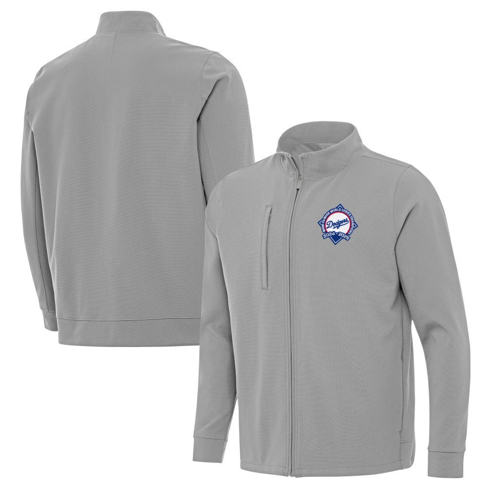 Los Angeles Dodgers Antigua Back-to-Back World Series Champions Regard Full-Zip Jacket Gray