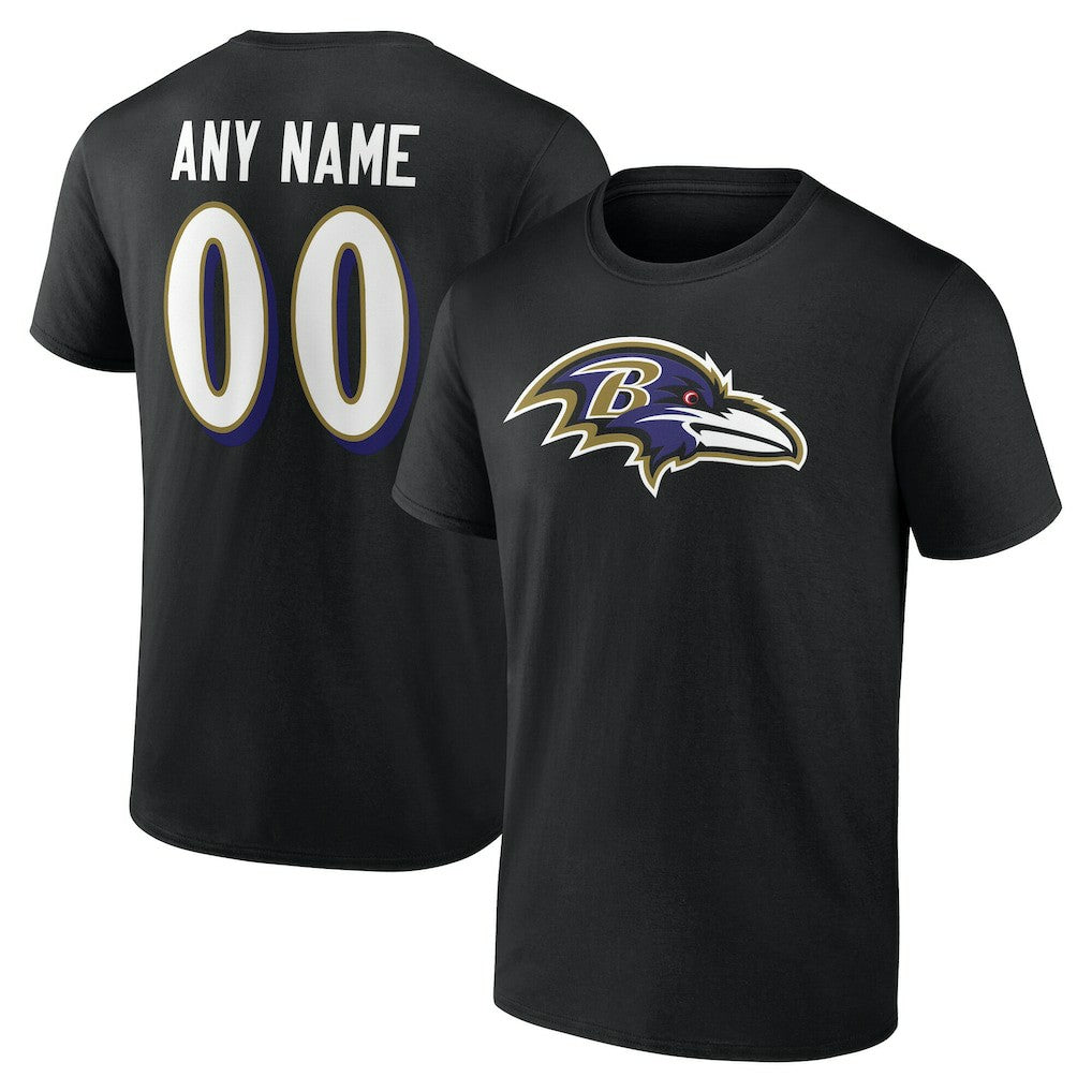 Baltimore Ravens Big & Tall Team Authentic Custom T-Shirt - Black for sale