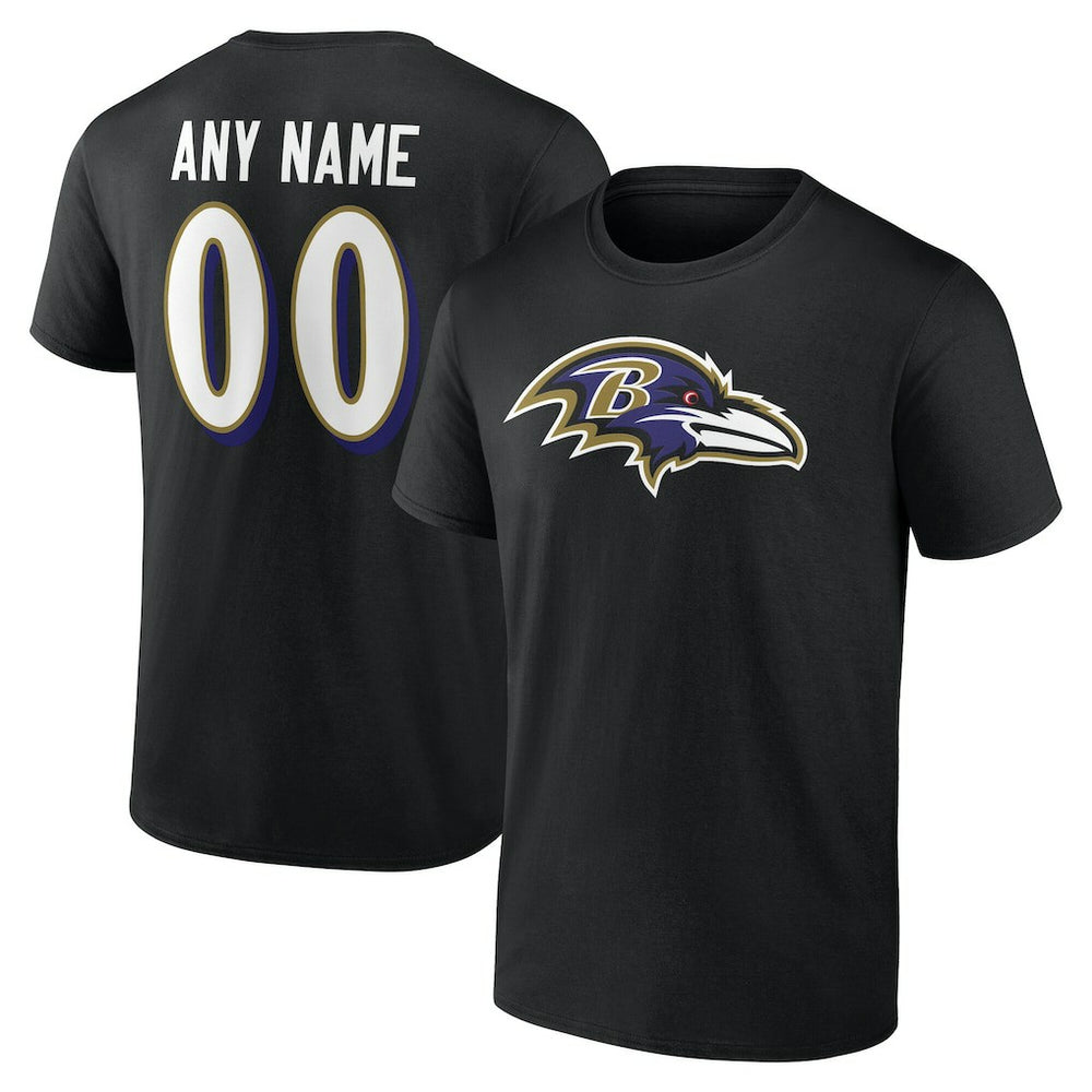 Baltimore Ravens Big & Tall Team Authentic Custom T-Shirt - Black for sale
