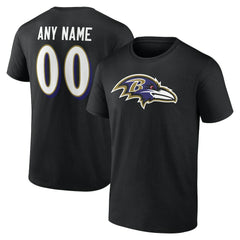 Baltimore Ravens Big & Tall Team Authentic Custom T-Shirt - Black for sale