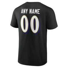 Baltimore Ravens Big & Tall Team Authentic Custom T-Shirt - Black for sale