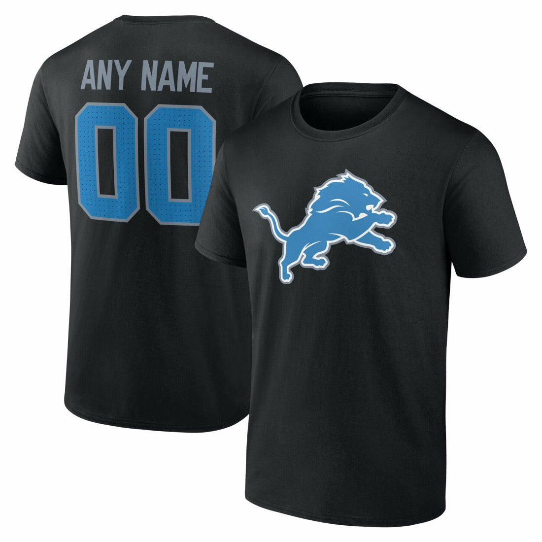 Detroit Lions Big & Tall Team Authentic Custom T-Shirt - Black sale