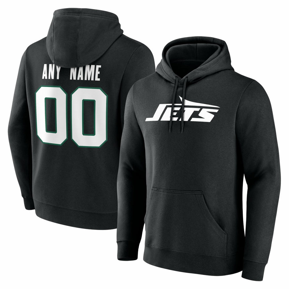 New York Jets Big & Tall Team Authentic Custom Hoodie - Black outlet
