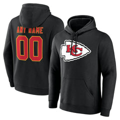 Kansas City Chiefs Big & Tall Team Authentic Custom Hoodie - Black on sale
