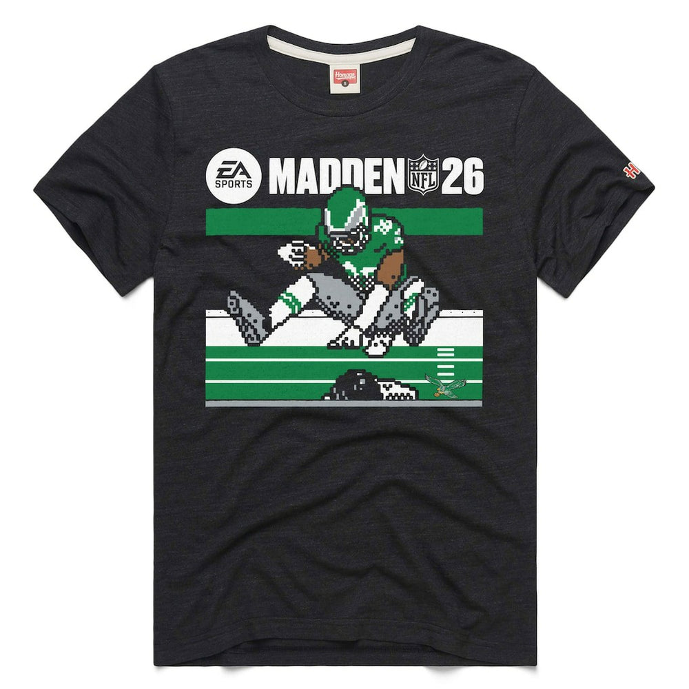 Saquon Barkley Philadelphia Eagles Homage Unisex Madden NFL '26 Retro Cover Tri-Blend T-Shirt - Charcoal for sale
