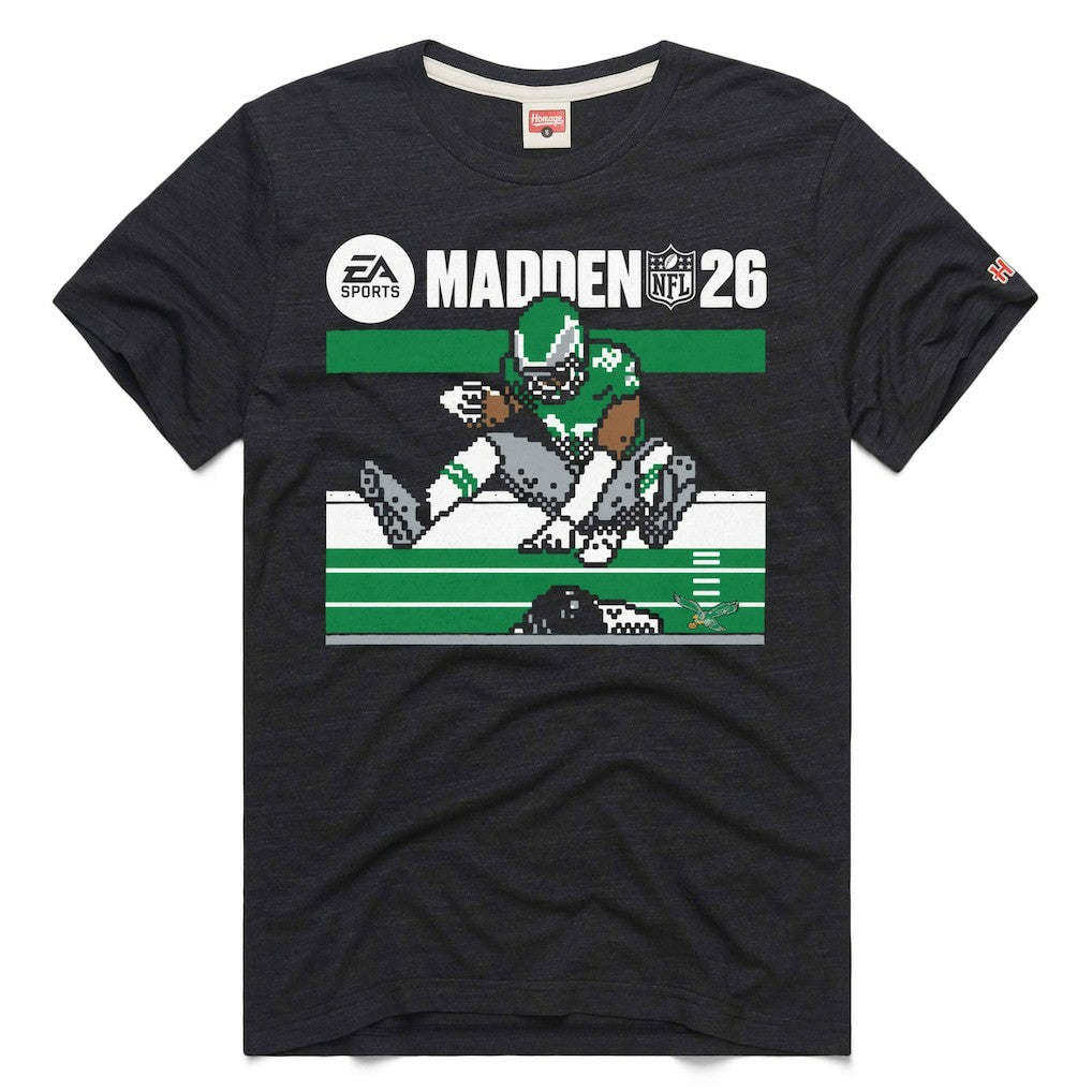 Saquon Barkley Philadelphia Eagles Homage Unisex Madden NFL '26 Retro Cover Tri-Blend T-Shirt - Charcoal for sale