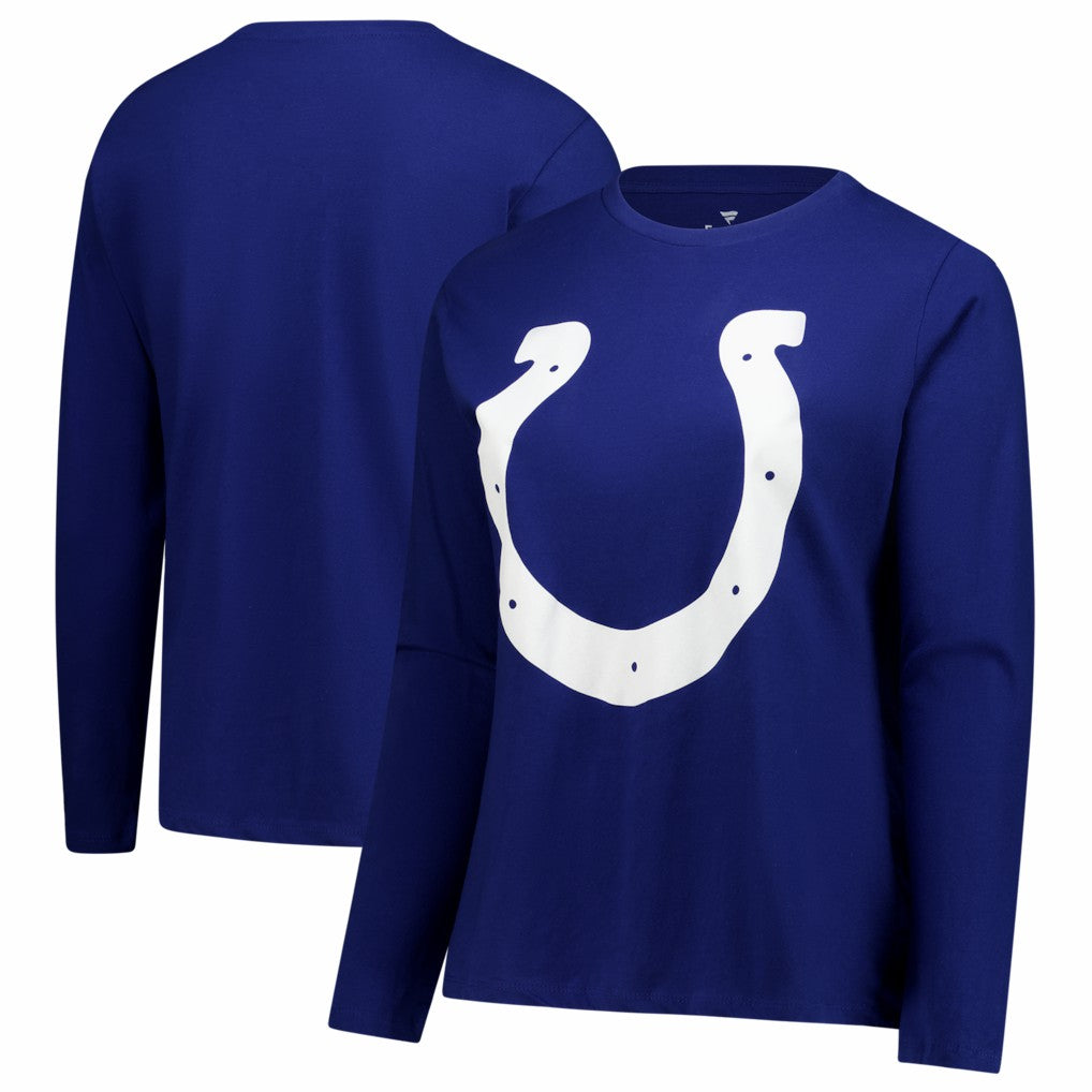 Indianapolis Colts Women's Plus Size Scoop Neck Long Sleeve T-Shirt - Royal for sale