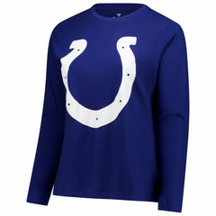 Indianapolis Colts Women's Plus Size Scoop Neck Long Sleeve T-Shirt - Royal for sale