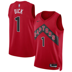 Gradey Dick Toronto Raptors Unisex Swingman Player Jersey - Icon Edition - Red sale