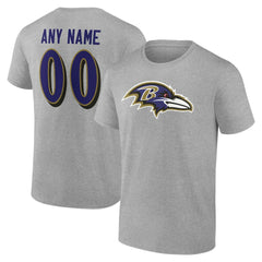 Baltimore Ravens Big & Tall Team Authentic Custom T-Shirt - Gray online
