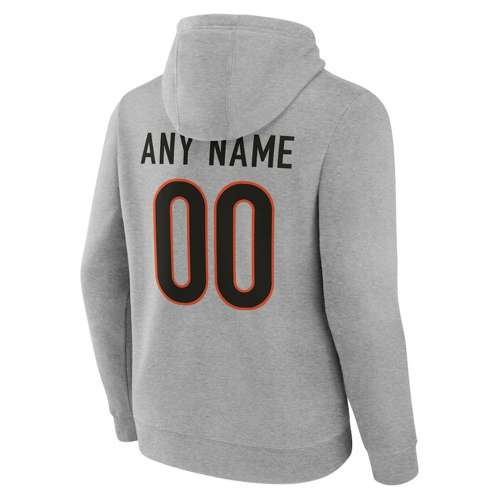 Cincinnati Bengals Big & Tall Team Authentic Custom Hoodie - Gray for sale