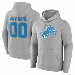 Detroit Lions Big & Tall Team Authentic Custom Hoodie - Gray discount