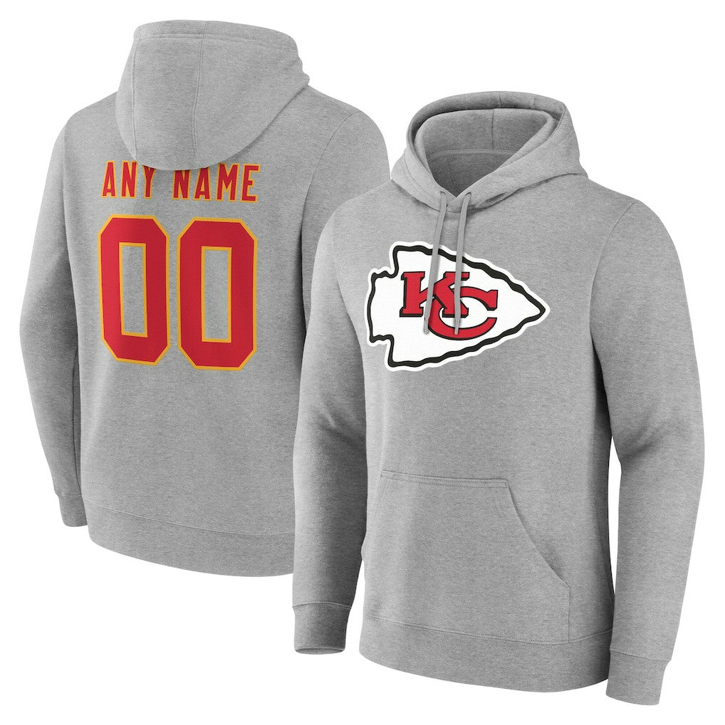 Kansas City Chiefs Big & Tall Team Authentic Custom Hoodie - Gray on sale