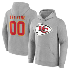 Kansas City Chiefs Big & Tall Team Authentic Custom Hoodie - Gray on sale