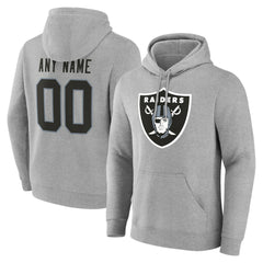 Las Vegas Raiders Big & Tall Team Authentic Custom Hoodie - Gray cheap