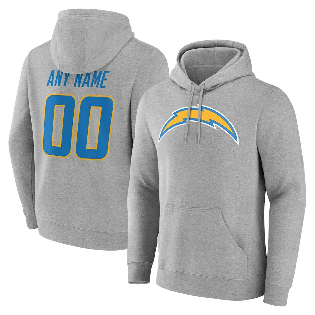 Los Angeles Chargers Big & Tall Team Authentic Custom Hoodie - Gray for sale