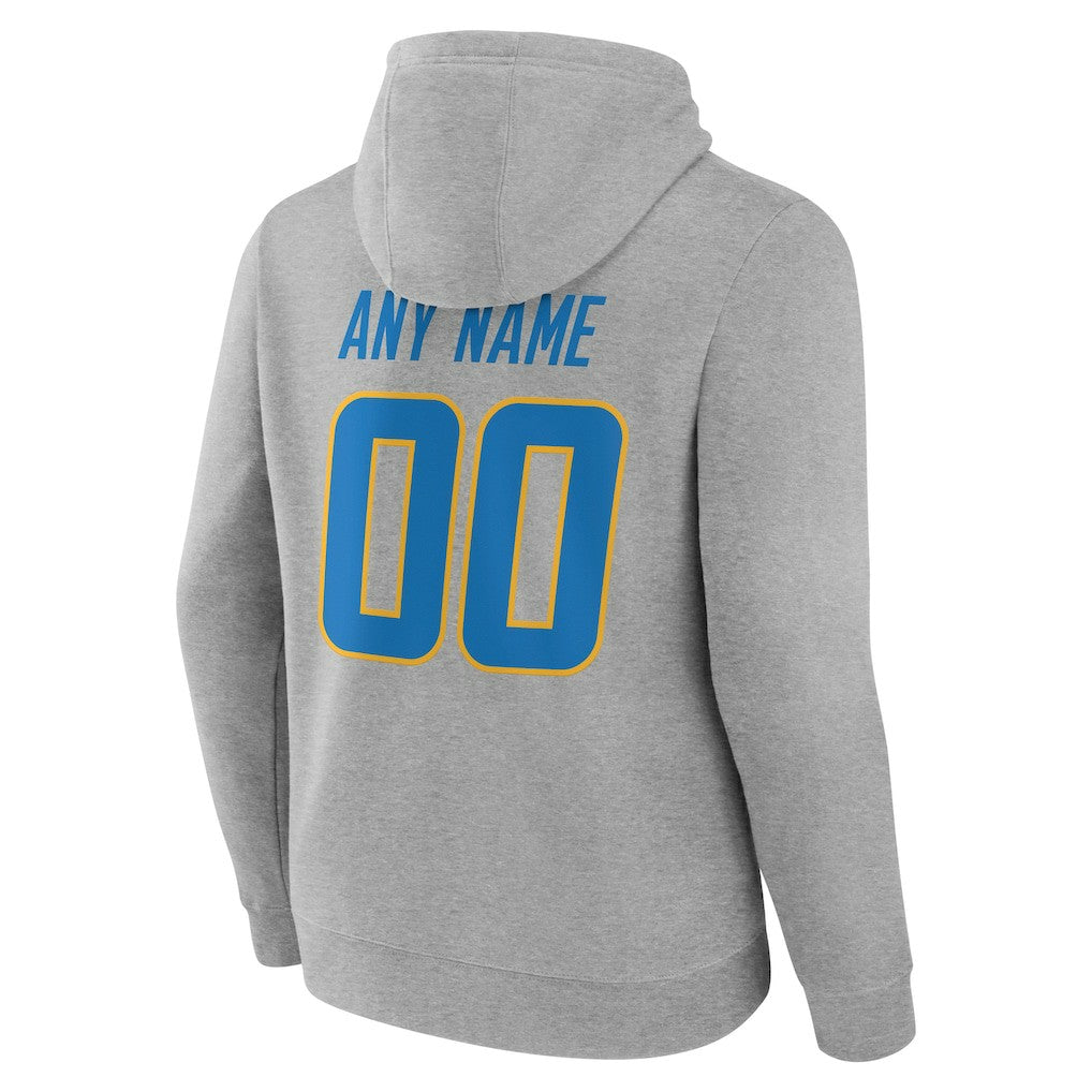 Los Angeles Chargers Big & Tall Team Authentic Custom Hoodie - Gray for sale