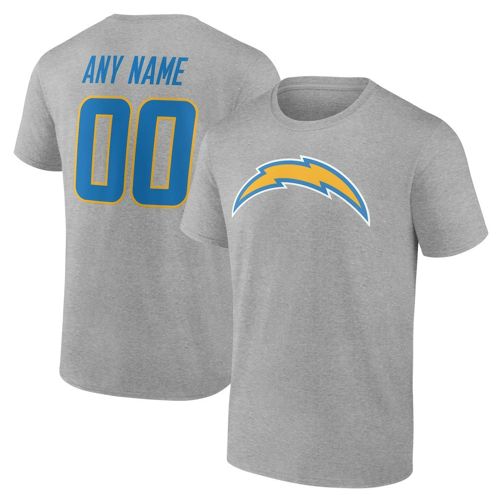 Los Angeles Chargers Big & Tall Team Authentic Custom T-Shirt - Gray outlet