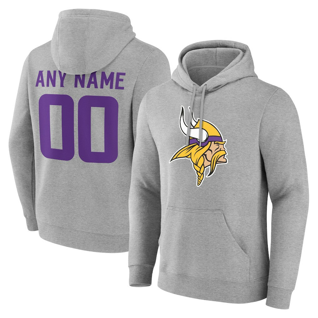Minnesota Vikings Big & Tall Team Authentic Custom Hoodie - Gray outlet