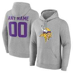 Minnesota Vikings Big & Tall Team Authentic Custom Hoodie - Gray outlet